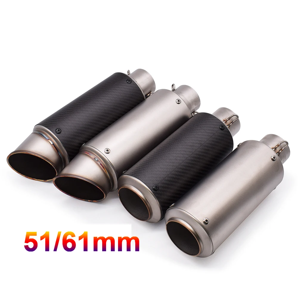 51mm 60mm Motorcycle pipe exhaust with DB killer Exhaust Pipe Muffler For Suzuki GSXR 400 1100 GT 250 550 RG 500 V250 VS VZ 800