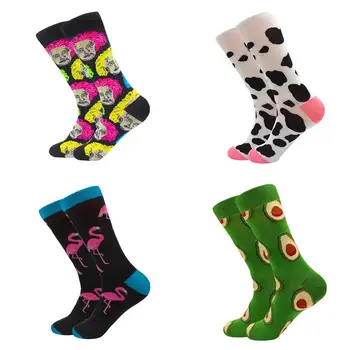 

Comfort Breathable warm funny dress socks autumn winter Cotton Mid-High Cute Socks for Men and Women cartoon fashion skarpety