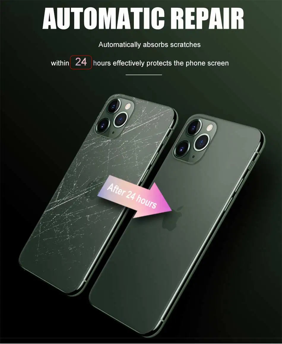 100D Защитная Гидрогелевая пленка для задней панели IPhone 11 Pro X XR XS Max Защитная пленка для экрана IPhone 8 7 6 6s Plus мягкая пленка