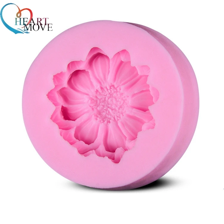 HEARTMOVE New Arrival  Flowers shaped 3D silicone cake fondant mold, cake decoration tools, candle moulds 9085
