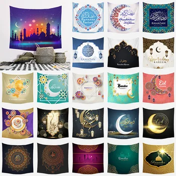 

24 Styles Muslim Ramadan Decoration Tapestry Eid Tablecloth Living Room Wall Background Decor Hanging Cloth Table Cover