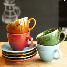 Винтажная простая кофейная чашка, винтажная Красивая британская керамическая коричневая тарелка, Современная чайная кофейная чашка, набор, инструменты для досуга LZI124