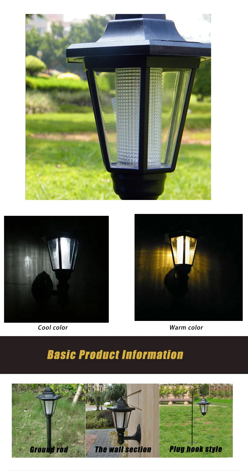 LED Solar Garden Lamp Waterproof Wall Lamp Pathway Yard Landscape Lantern Hanging Solar Lights For Garden Décor Solar Light decorative solar lights