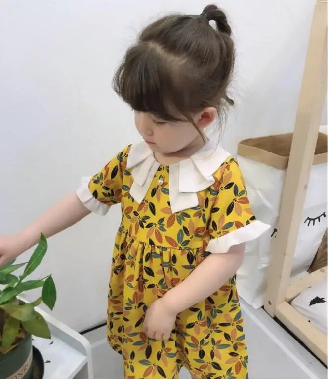 new baby girl dresses cotton print kids party dress fashion high-grade girls summer dress children clothing