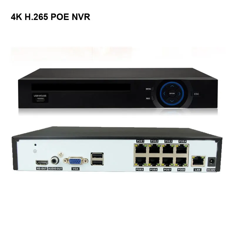 4K Ultra Hd Poe Nvr Videoregistratore Onvif H.265 48V Ip Camera Cctv System P2P Network Security Telecamera Di Sorveglianza 4Ch 8Ch
