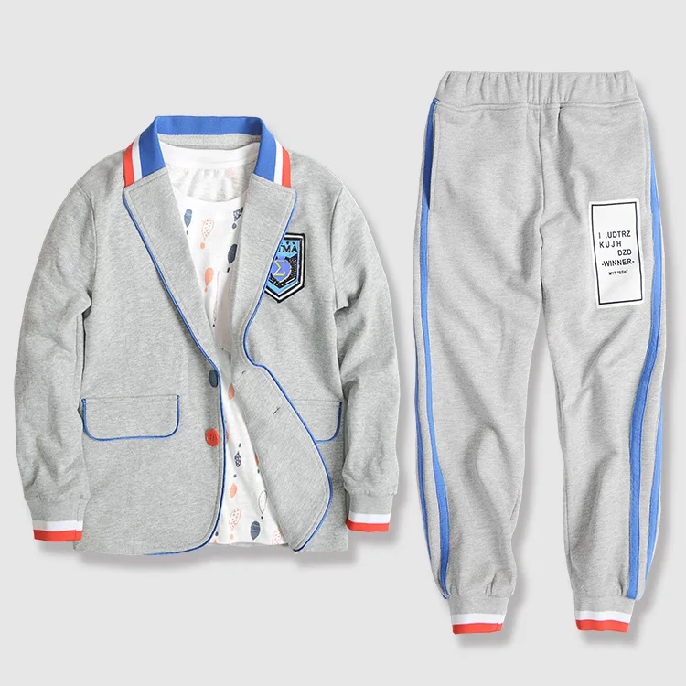 

Boys Sweater Suit Long Sleeve England College Style Fashion 4-12-Year-Old Middle And Large Children Fashion Coat Trousers Two-Pi