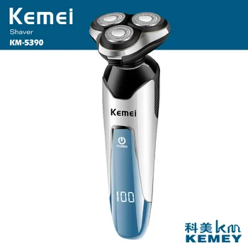 

Kemei 4 In1 Men's Washable Rotate Shaver for Men Rechargeable 4D Beard Face Dry or Wet Battery Electric Razor Shaving Machine