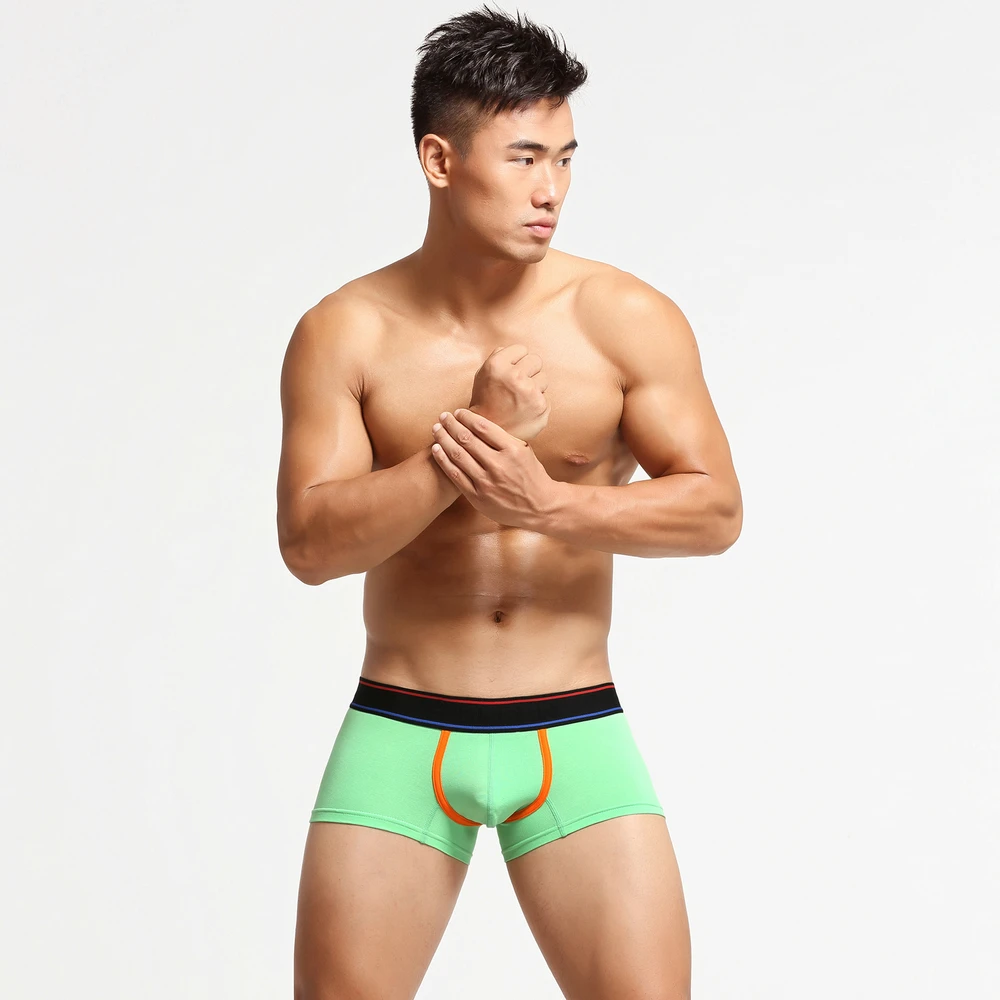 

New BRAND SEOBEAN Mens Low Rise Cotton Sexy Boxer Trunk Underwear