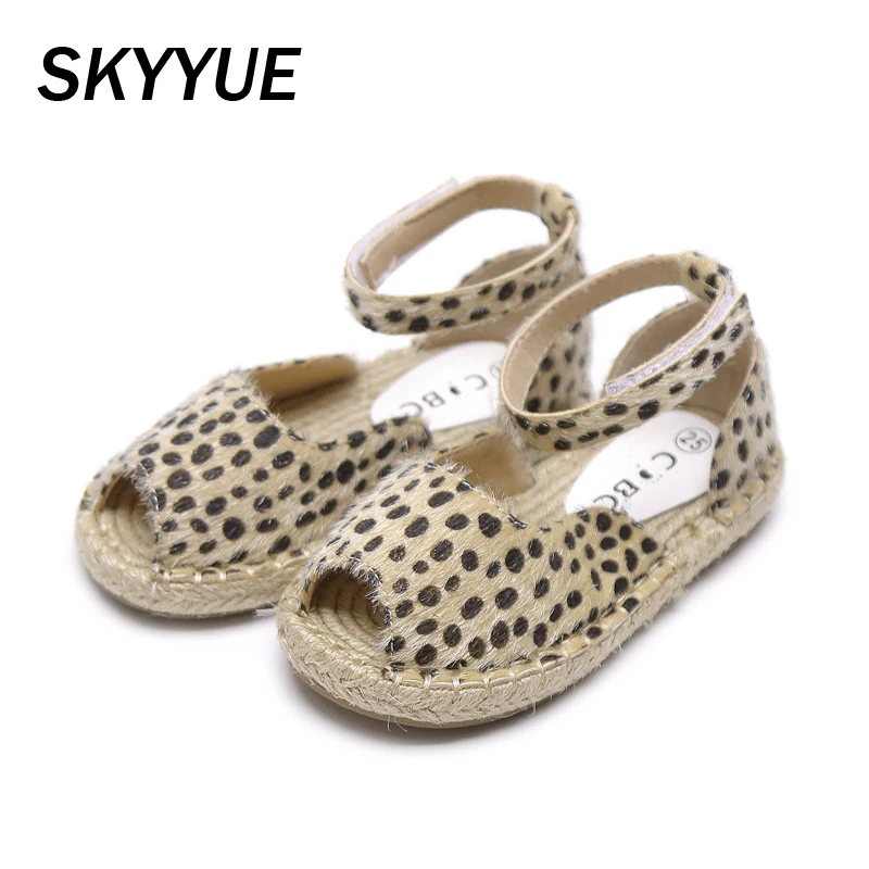 kids leopard sandals