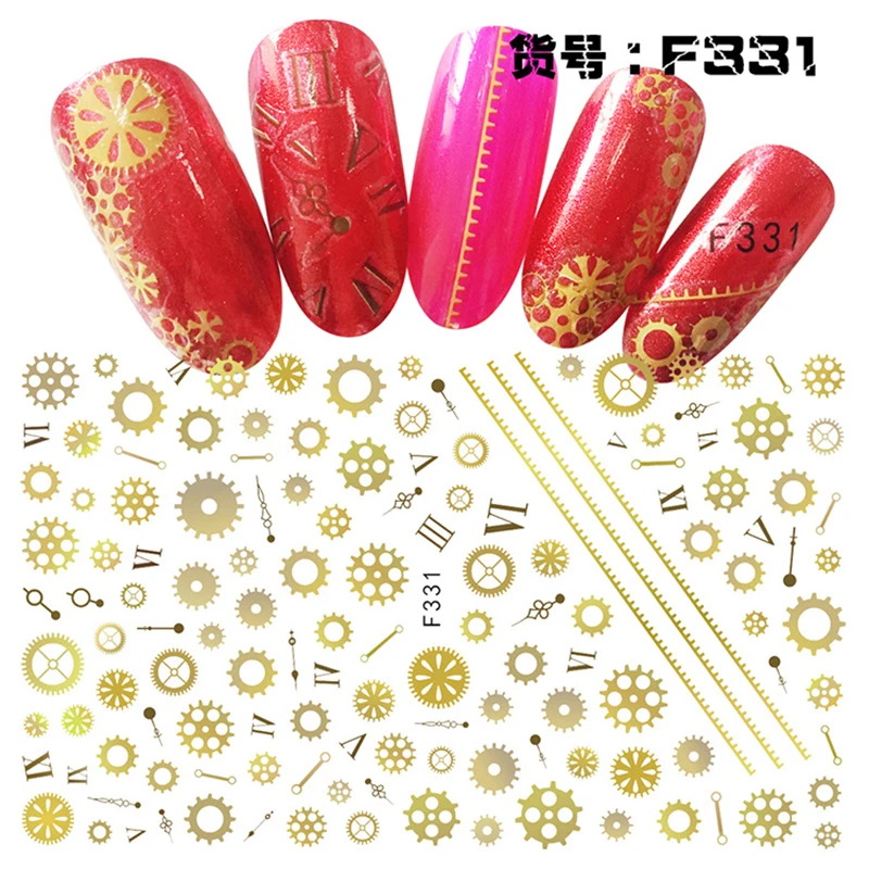 

Новое поступление, 3D наклейки для ногтей, переводки, Стильные наклейки с золотым узором, Стильные наклейки, украшения для ногтевого дизайна Z0274