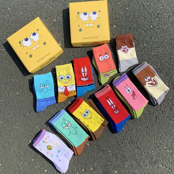 

Cartoon Socks Character Funny Women Socks Harajuku Funny Skateboard Cute Patterned Fashion Female Cotton Sox 4 pairs / box