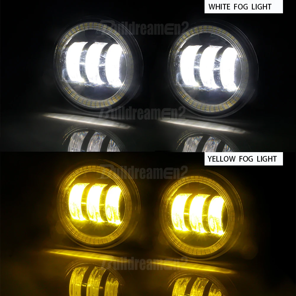 Angel Eye Fog Light For Ford Fusion Fiesta Focus Explorer C-Max Transit Tourneo EcoSport Edge Car LED Lens DRL Fog Driving Lamp