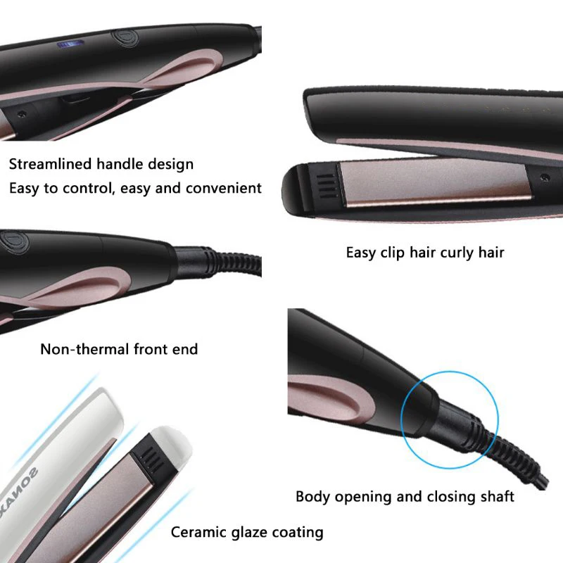 Alisadores de Cabelo Ferro e Curling Ferro com Display 2 em 1 Cerâmica Plana Straighteners Curls Ferros Lcd 11 lcd straighteners curls ferros