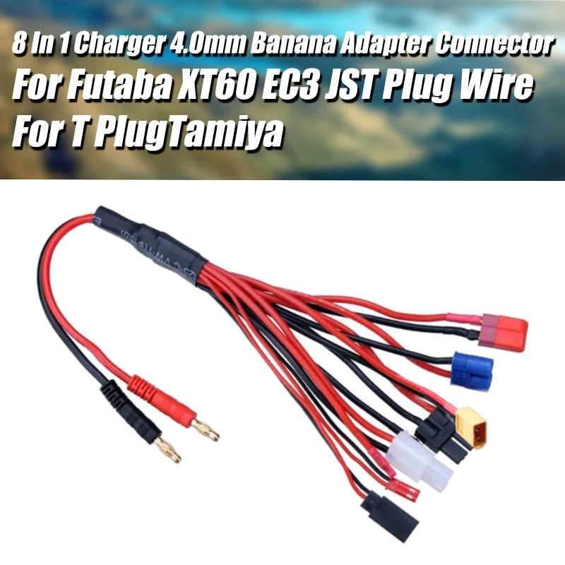 RC Battery Charger Adapter Splitter 8 in 1 Octopus Convert Wire to 4.0mm Banana 