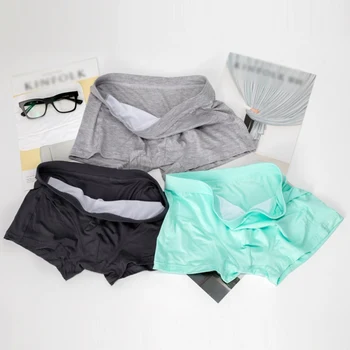 

Popular Men's Boxer Pants Solid Color Mid-Waist Comfortable Breathable Panties Men's Boxer Pants Modal Cotton Panties