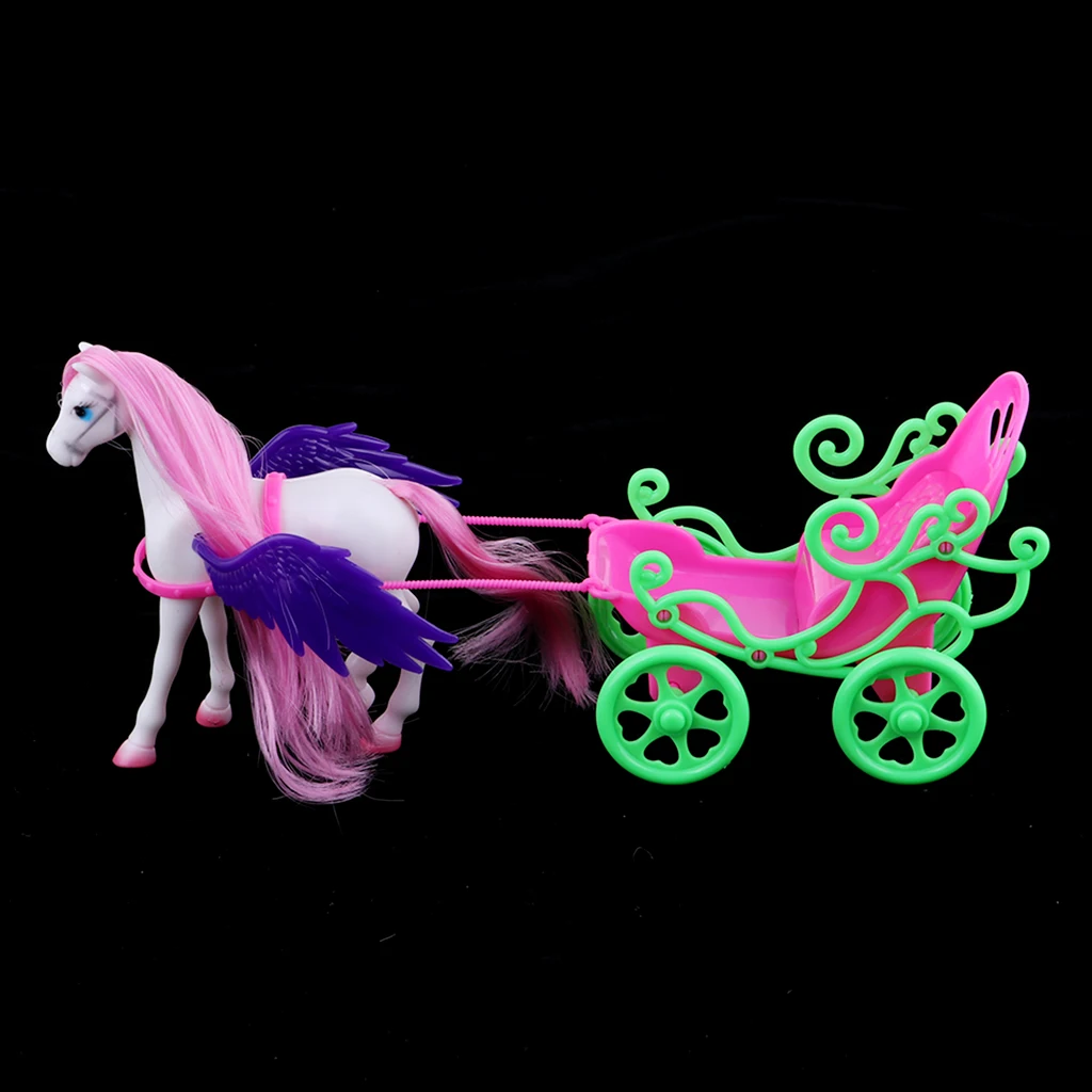 Magical Mini 1/6 Princess Doll Flying Carriage Horse With Wing Girls Playset