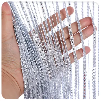 

100x200cm String Curtain Valance Shiny Tassel Line Curtains Window Door Divider Drape Living Room Decor Home Decoration
