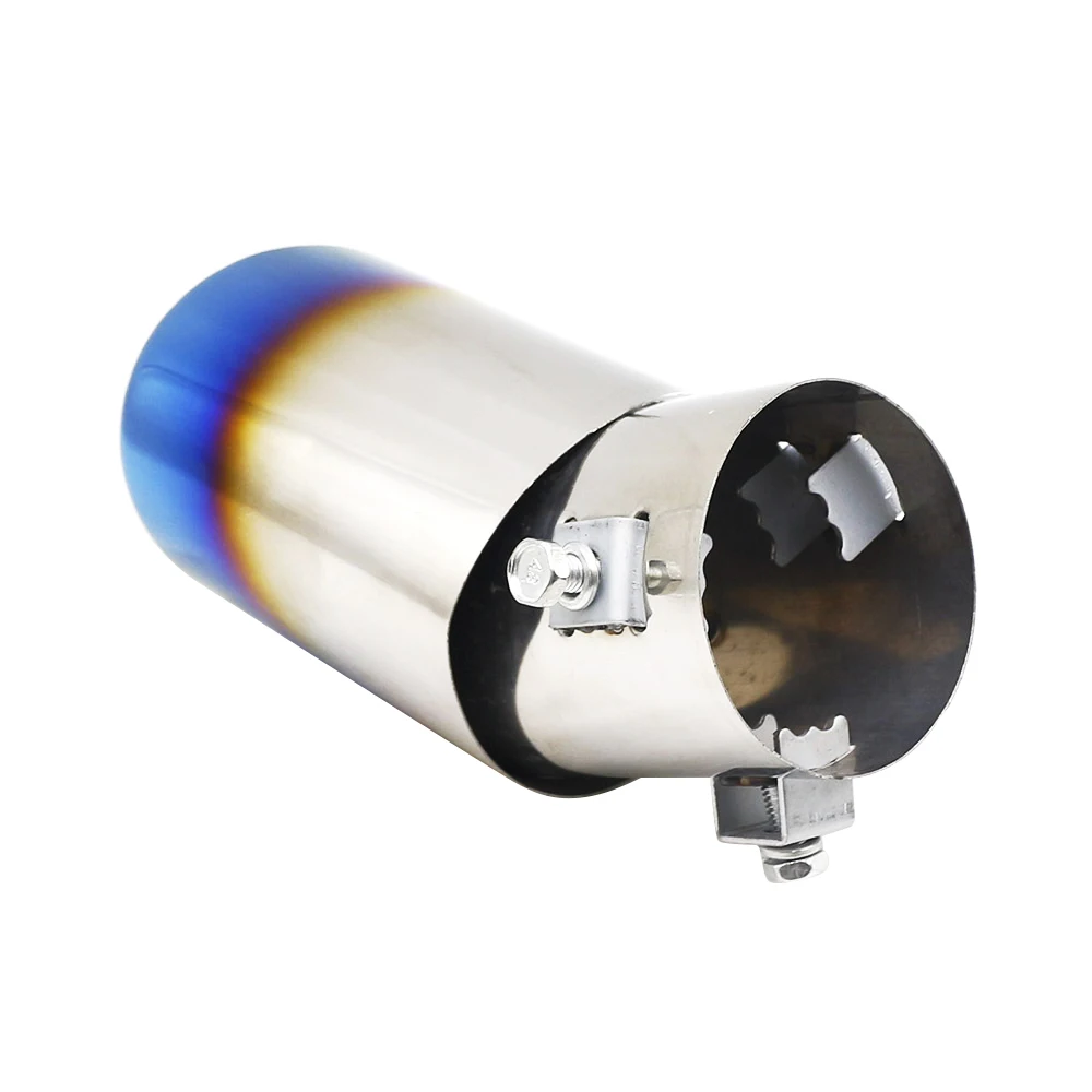 2021 Universal Car Exhaust  Muffler Tip Round Stainless Steel Pipe Chrome Tail Muffler Exhaust Tip Pipe Silver auto Accessories