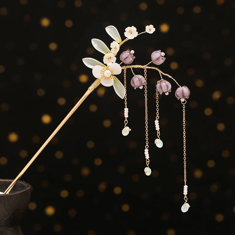 

Antique hanfu using insert contracted and contemporary women hair clasp cheongsam headdress balls hair accessories