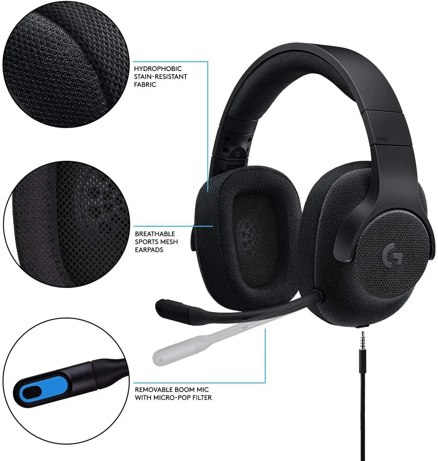 Проводная игровая гарнитура Logitech G433 7 1 с наушниками DTS: X Surround для ПК PS4 PRO Xbox One S