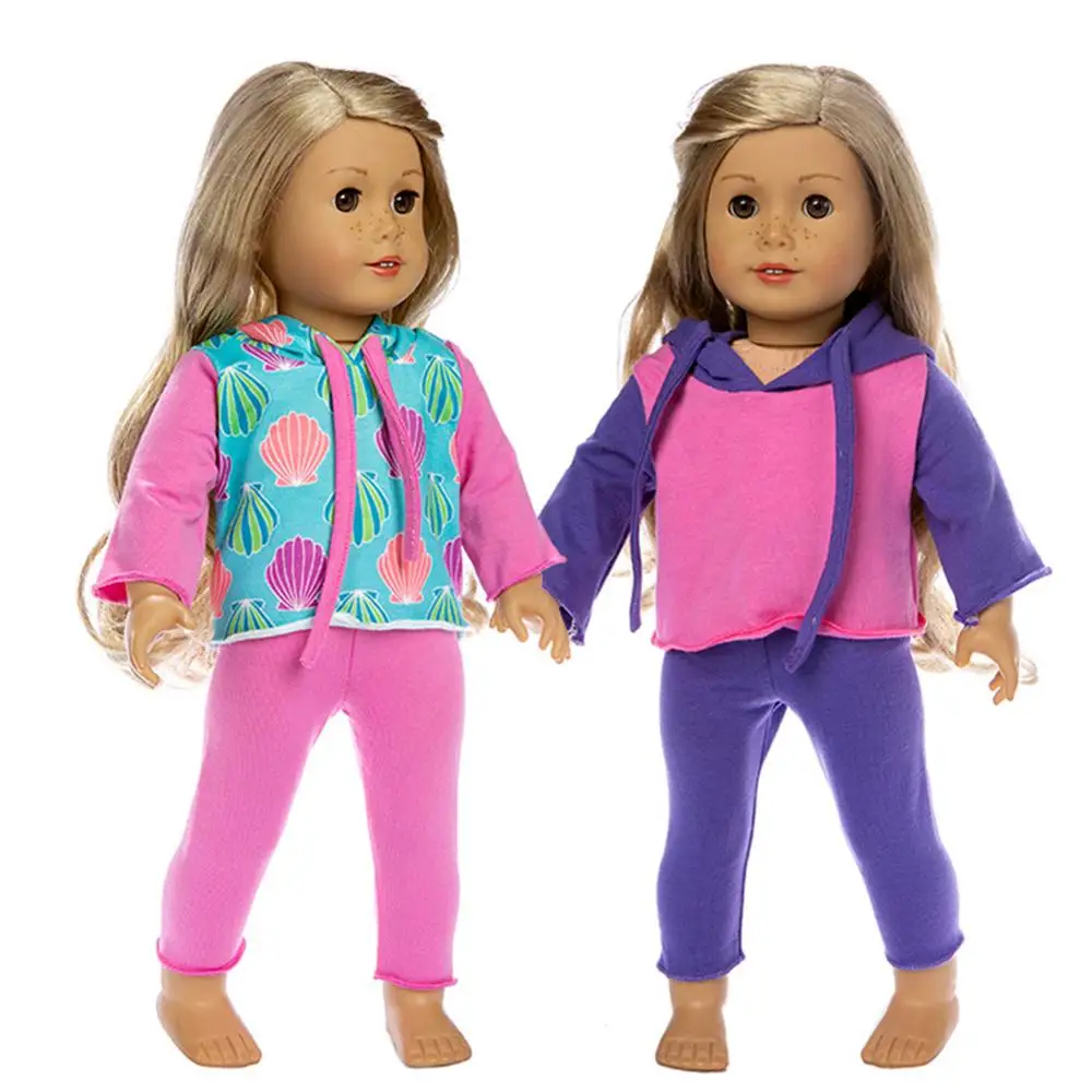 Doll toy humanoid clothes baby cloth cover suitable for 18 inch doll vivid colorful hoodie and pants Doll toy humanoid clothes baby cloth cover suitable for 18 inch doll vivid colorful hoodie and pants