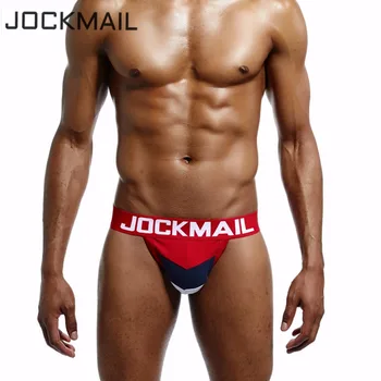 

JOCKMAIL Men Cotton Underwear/G-Strings & Thongs Jockstrap Sexy Gay Exposed buttocks Hollow Jock Strap Crotch Convex Capsule