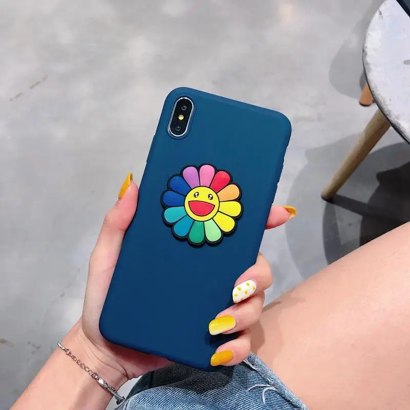Горячая Корея 3D милый солнечный цветок скраб ТПУ мягкий чехол для iphone 11Pro MAX XS XR 7