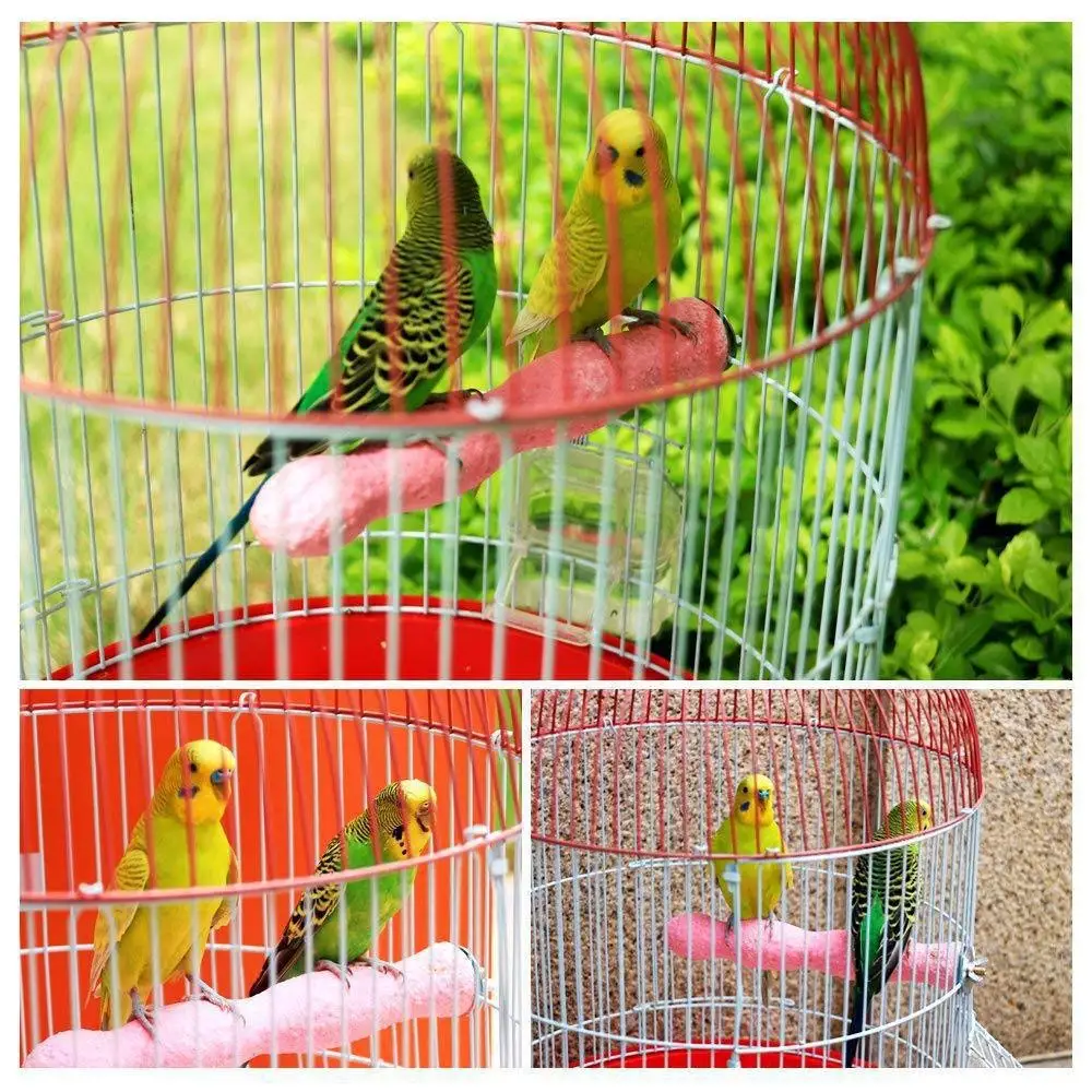 Bird Perch Stand Rough-surfaced Wood Platform for Birds Parrot Cockatiel Parakeet Conure Cage Accessories (Random Color)