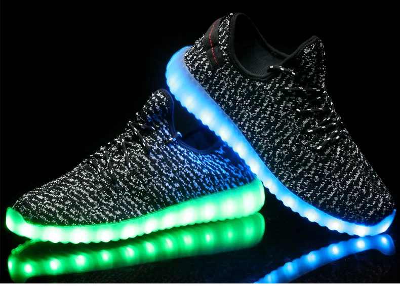 2021 новый летний Led волоконно оптический обувь для Для мужчин женщин USB зарядки