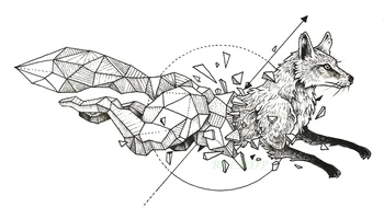 

Waterproof Temporary Tattoo lion hawk fox wolf whale owl geometric animal flash tatto fake tatoo for girl women men kid 7