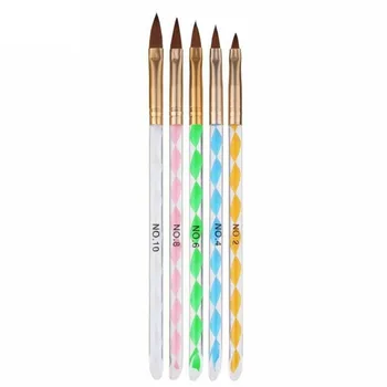 

5Pcs Professional Acrylic Liquid For Nail Art Brush Pen UV Gel Nail Acrylic Powder Flower Painting Pen Manicure
