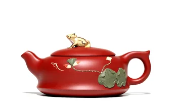 

Chinese Yixing Zisha Pottery Dahongpao Clay Hand Drawing Gongfu Tea Pot Tea Set