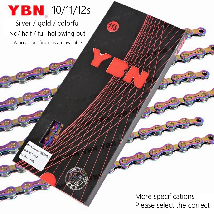Ybn自転車チェーン超軽量ブラックゴールドシルバーハーフすべて