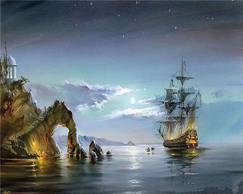 AZQSD Paint By Numbers For Adults Scenery DIY Unframe Acrylic Paint Decoration Oil Painting By Numbers House Unique Gift - Цвет: SZGD1912