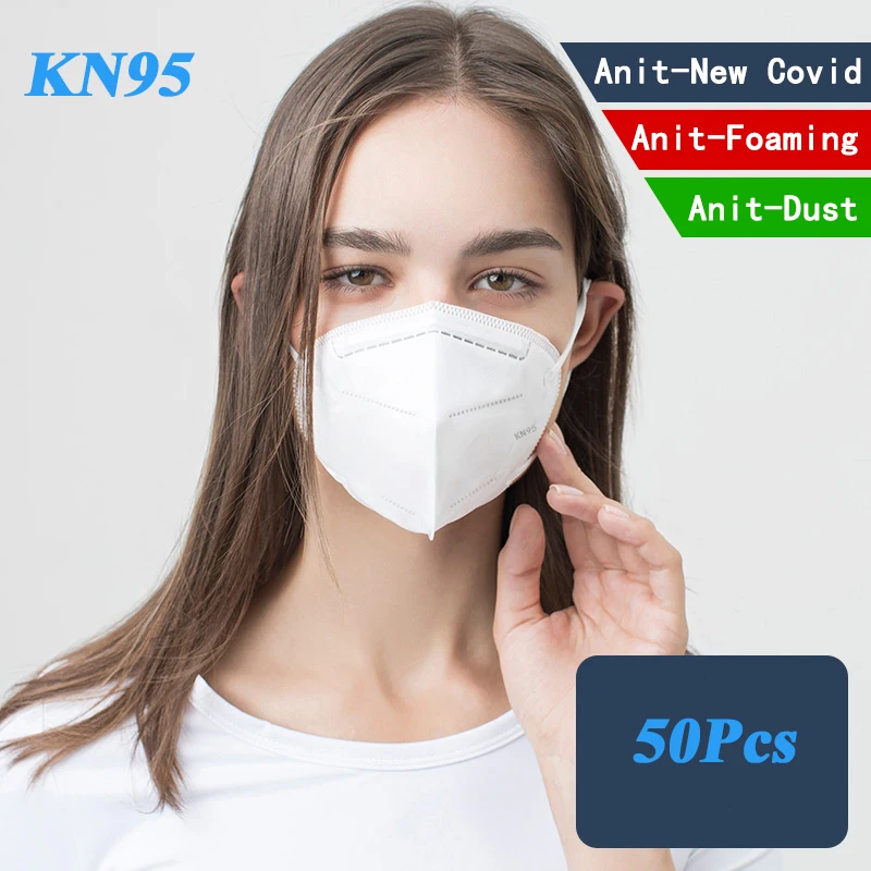 

50Pcs Kn95 Mask Dustproof PM 2.5 Fog Safety Mouth Mask Nonwoven Anti Virus Protective Earloop Respirator Fast Delivery