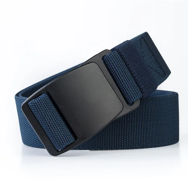 D Royal blue Лучший YBT унисекс нейлоновый ремень с пластиковой пряжкой эластичный пояс высокого качества Повседневный ковбойский Простой ремень для мужчин и женщин - Цвет: D Royal blue