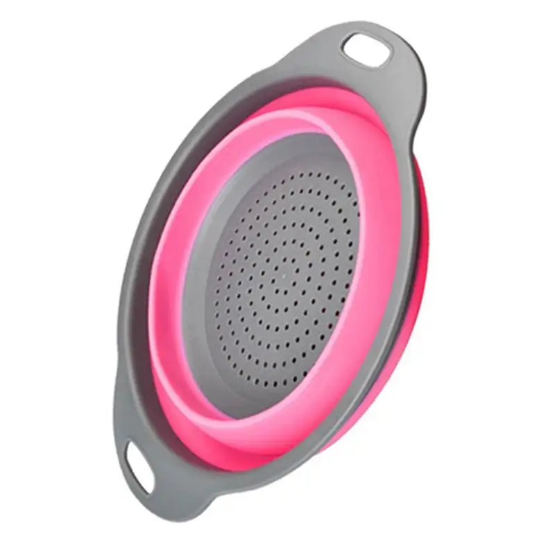 Silicone Collapsible Drain Basket Filter Creative Folding Vegetable Fruit Storage Basket Kitchen Multifunctional Storage Tool
