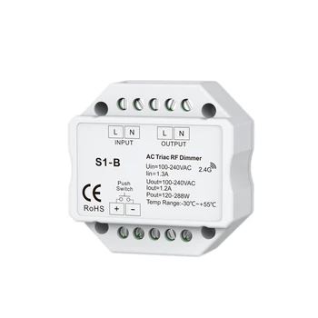 

240V RF Push Smart LED Dimmer Switch Wireless 2.4G With Remote Control Triac