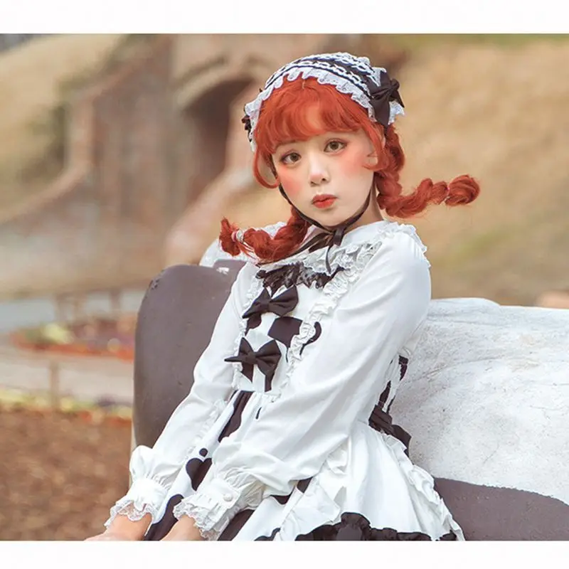 halloween costumes Spring and autumn blouse bubble long sleeve with Vintage Linen Chiffon back strap Lolita blouseA0018 sexy costumes for women