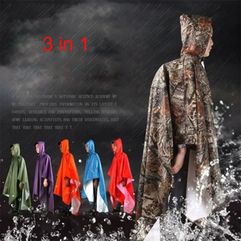 3 в 1 плащ рюкзак дождевик капюшон для пешего туризма Велоспорт водонепроницаемое
