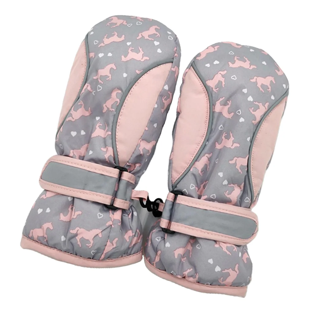 Ski Gloves, Winter Warm Waterproof Snow Gloves Mittens Mitts Warm SKiing Snow Kids Windproof Gloves for Kids Skiing Gloves