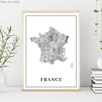 

France Map Print Road Map Canvas Painting Art Poster ,French Paris Europe Map Art Modern Wall Picture Office Home Wall Art Decor