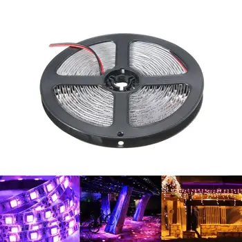 

12V 5M Dimmable UV Strip Light for Money Detect Sterilization 390-400nm High Light SMD3528 Flexible Strip LED Lamp Bead