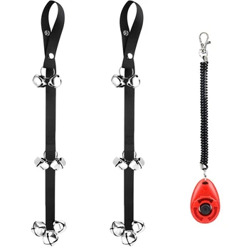 

Dog Doorbells For Potty Training, 2 Pack Potty Dog Bells With Dog Training Clicker And 7 Extra Loud Bells Adjustable For Door, P