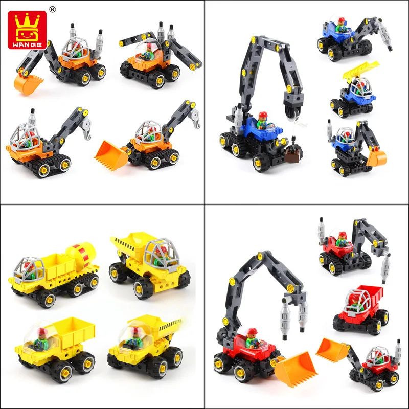 

Wange Large Particles Transformation Assembled Building Blocks Engineering Vehicle 432 Preschool Children Early Education Toy Gi