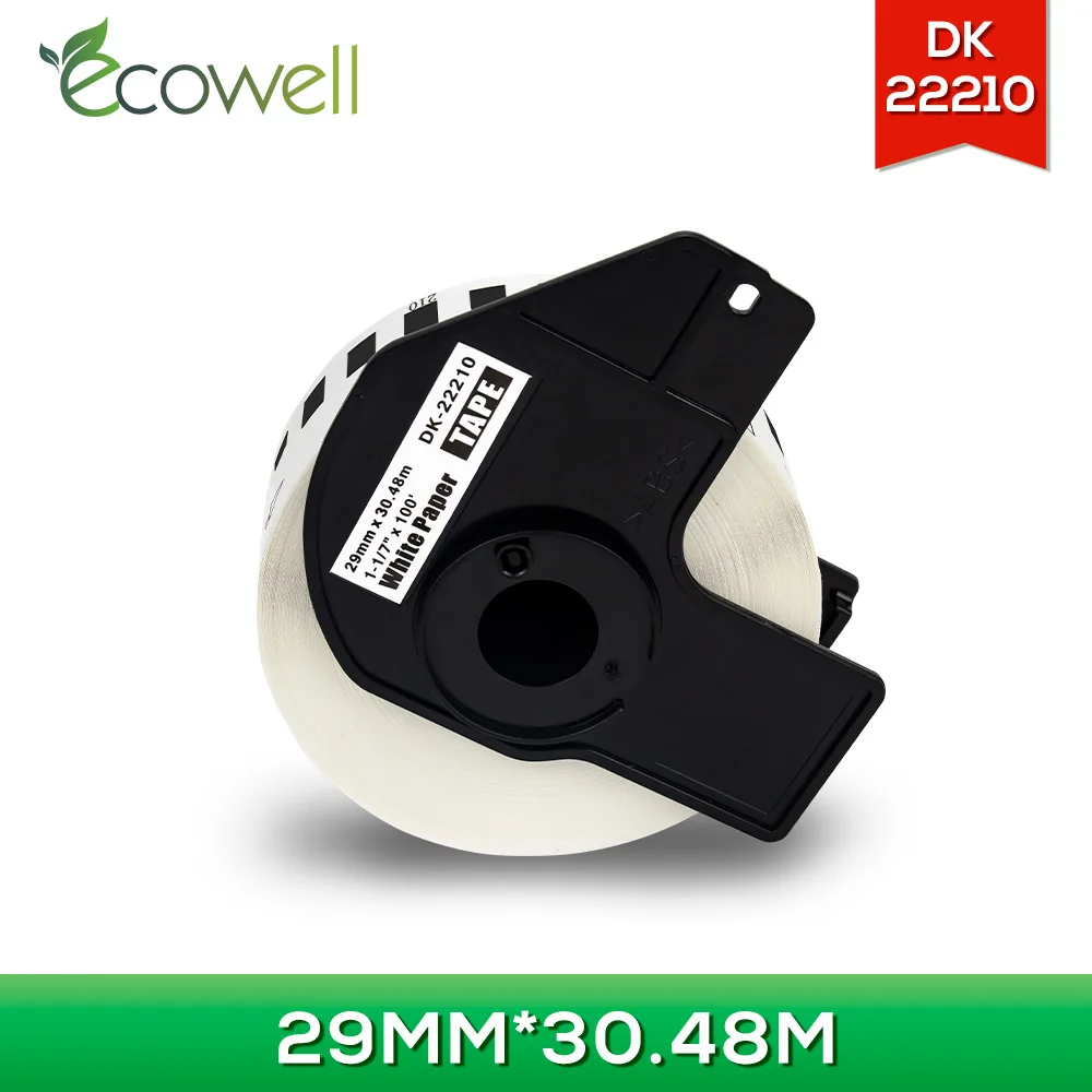 Ecowell непрерывная белая бумажная лента фотосовместимость с Brother DK-22210 DK22210