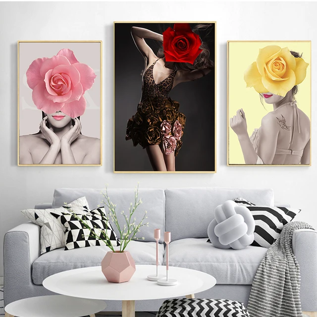 Abstract Wall Art Pictures Fashion Woman Butterfly Lips Yellow Pink Red  Black Modern Home Canvas Painting Beauty Decor Posters - AliExpress