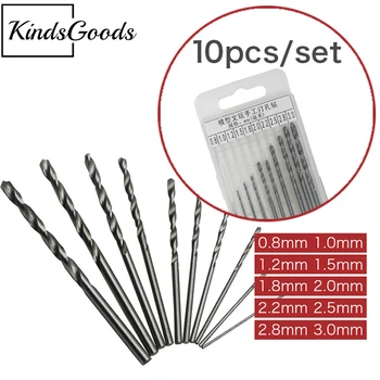 

10PC/Set 0.8-3.0mm HSS Hand Drill Twist Drill Bit Woodworking Drilling Rotary Tools