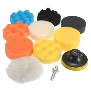 

11X3 Inch Car Polishing Pads Sponge Buffing Pad Kit for Car Polisher with Drill Adapter On