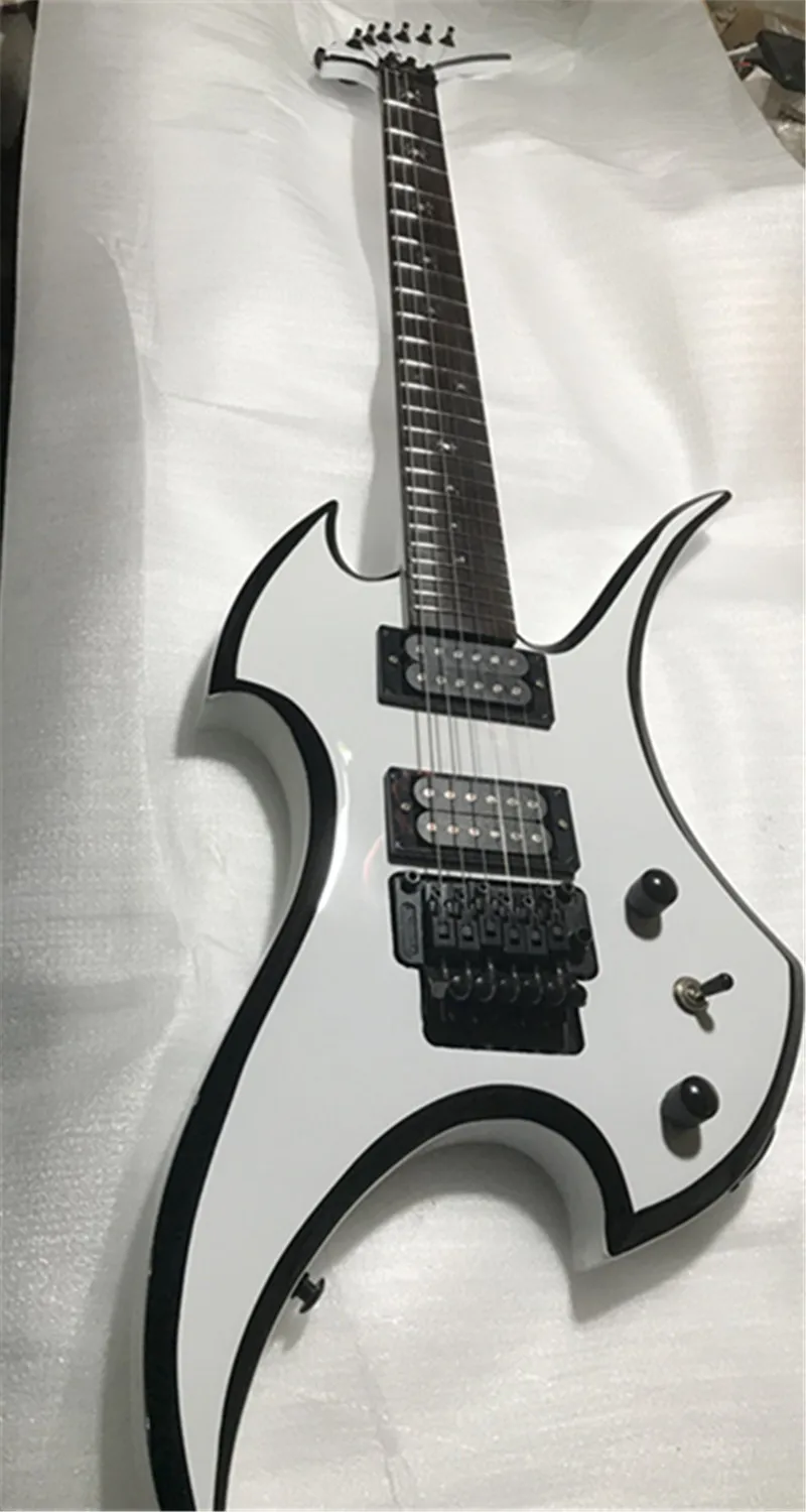 

Black Shaped Electric Guitar, Customized String Back, Free Shipping
